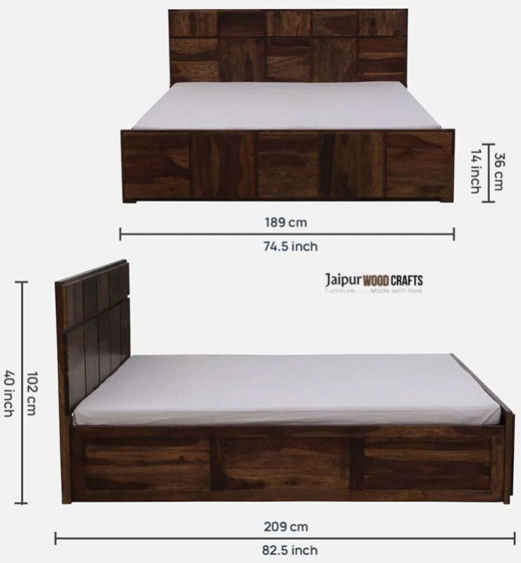 Wood King Size Bed in Provincial Teak Finish