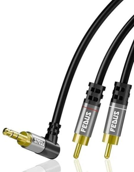 FEDUS L-Shape Aux to RCA Cable RCA to 3.5mm Cable