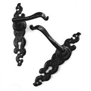 Metal Black Scroll Lever Lock Handle