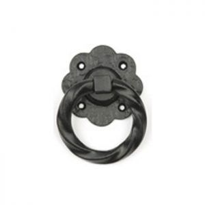 Metal Black Twisted Ring Handle On Rose