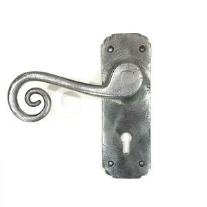 Pewter Monkey Tail Lever Lock Handle