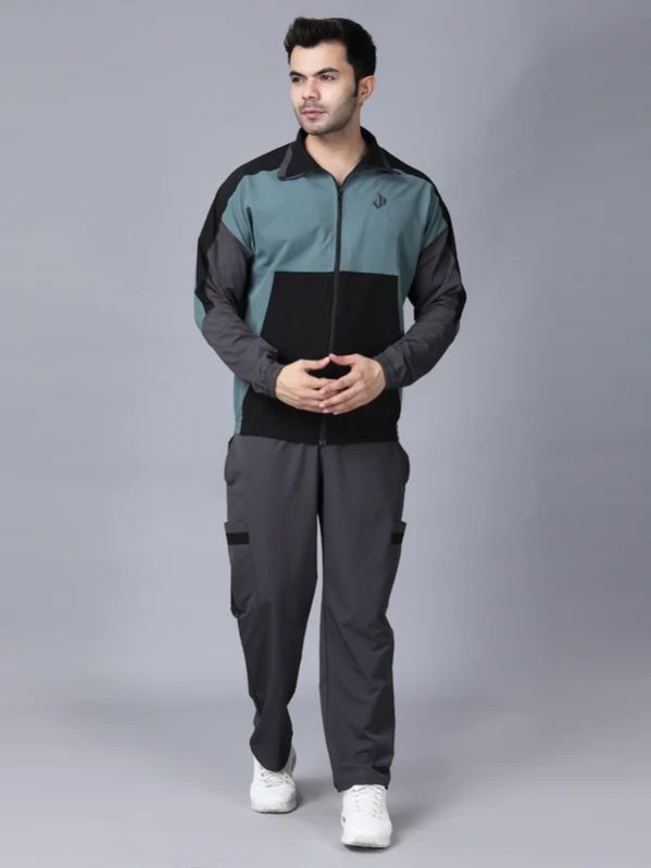 Colour Blocked Nylon Mens Track Pants