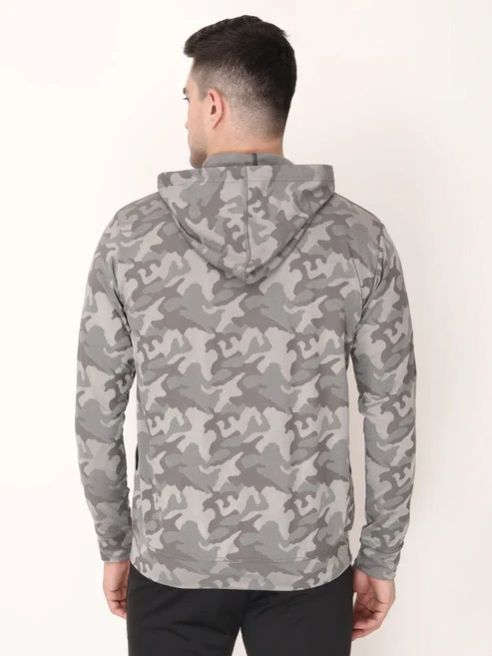 Grey Camo Jacquard Mens Track Jacket