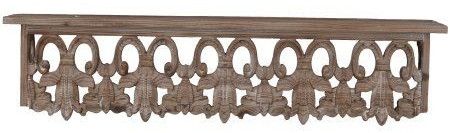 Brown Carved Wooden Wall Shelf, Weight : 13.50 Kg