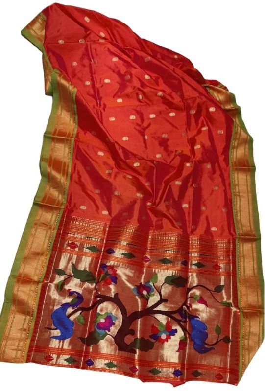 Woven Hastakala Paithani Saree in Orange