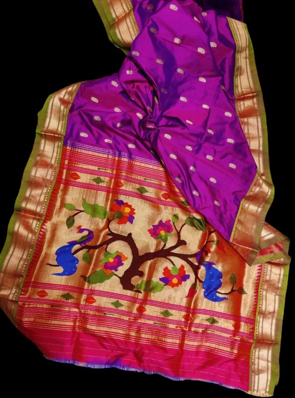 Woven Hastakala Paithani Saree in Purple