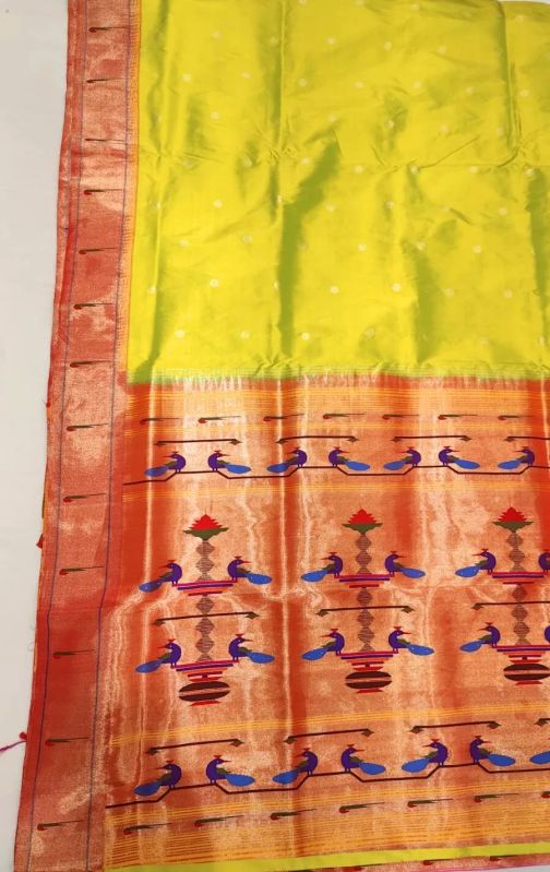 Woven Parrot Green Single Muniya Paithani Saree– Pratishthani