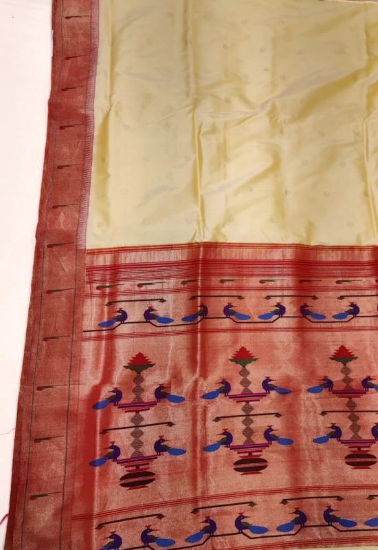 Woven Yellow Single Muniya Paithani Saree
