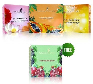 Shahnaz Husain 5 Step Combo Kit Free 5 Stepmix Fruit Facial Kit