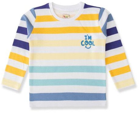 Boys Multicolour Striped Full Sleeve T-Shirt