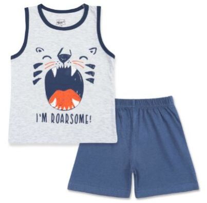 Boys Roarsome Sleeveless Vest And Shorts