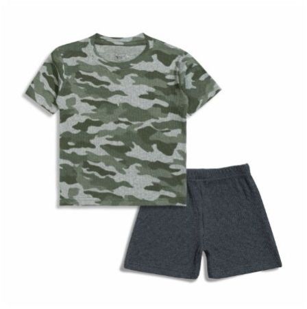 Boys Waffle Camo T-Shirt & Shorts