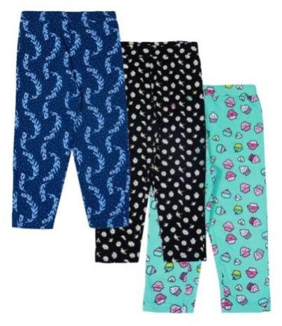 100% Cotton Single Jersey Girls Capri (Pack of 3)