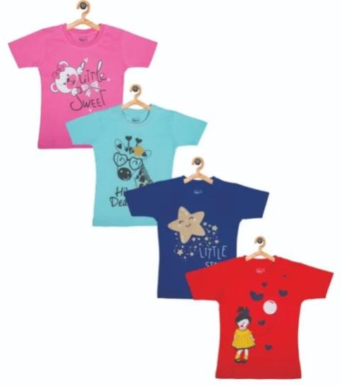 Girls Casual Printed T-Shirt- Pack of 4