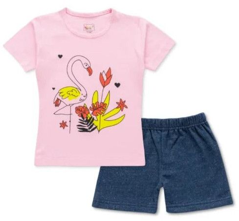 Girls Flamingo T-Shirt And Shorts