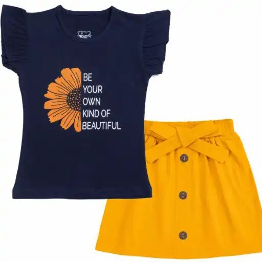 Girls Frilled T-Shirt & Skirt