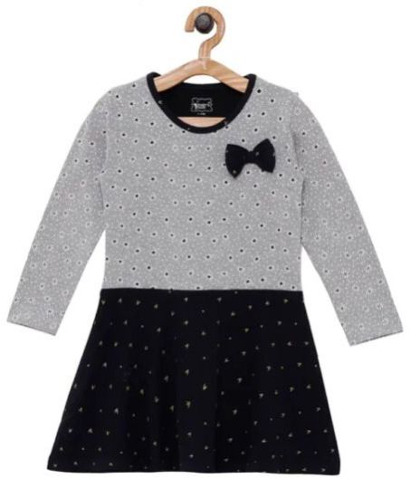 Girls Frock – Grey & Black