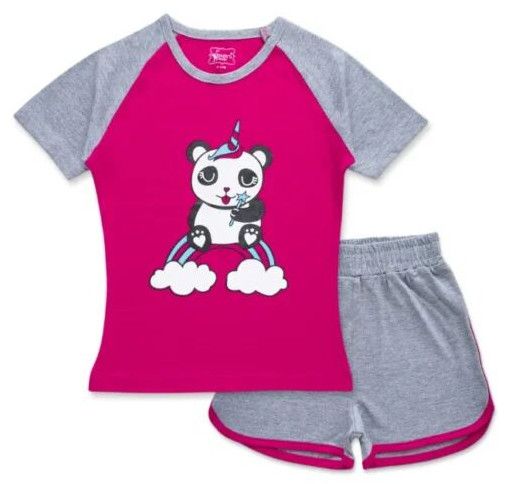 Girls Raglan Sleeve T-Shirt and Shorts
