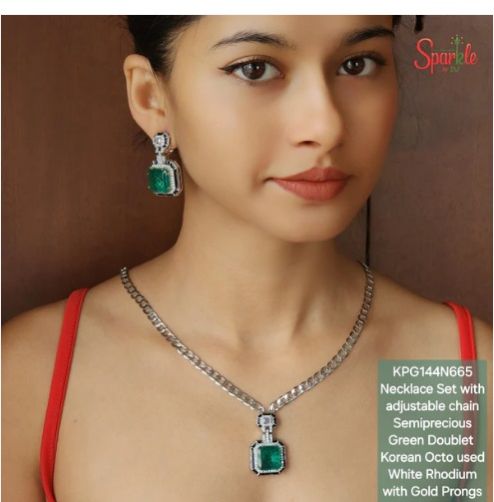 Cz Ladies Necklace Set