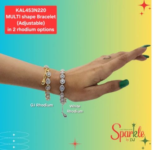 Multi Shape AAA Cubic Zirconia Studded Tennis Ladies Bracelet