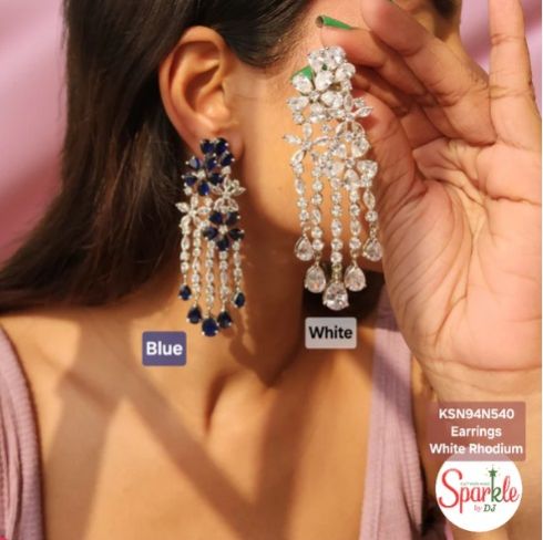Womens Earrings Embellished with Shimmering Zirconias