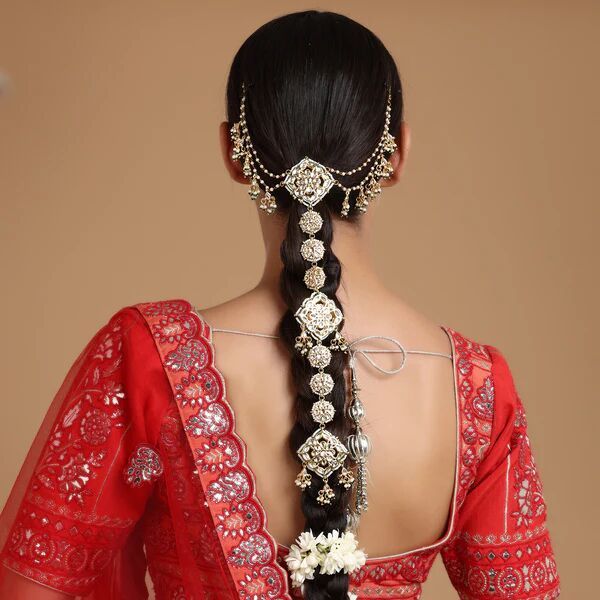 KUNDAN AND PEARL HAIR BRAID (CHOTTI)
