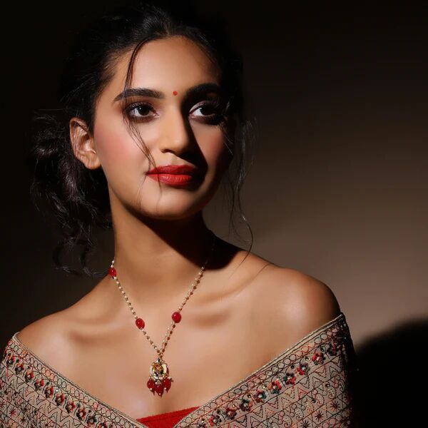 RED GOLD PLATED KUNDAN NECKLACE