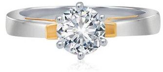 14kt White Gold Yellow Gold Women Solitaire Ring For Timeless Romance