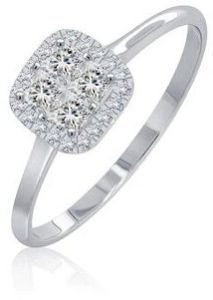 18kt White Gold Women Square Shaped Diamond Ring