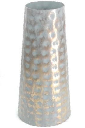 Polished Iron Matte Golden Hammered Flower Vase, Shape : Conical