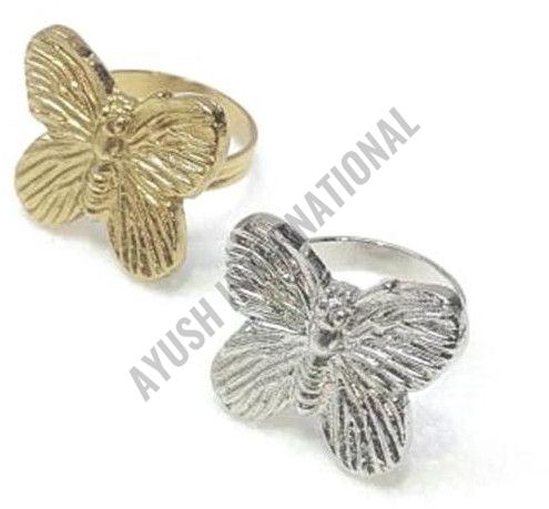 Aluminum Aluminium Butterfly Napkin Ring, Color : Silver, Golden