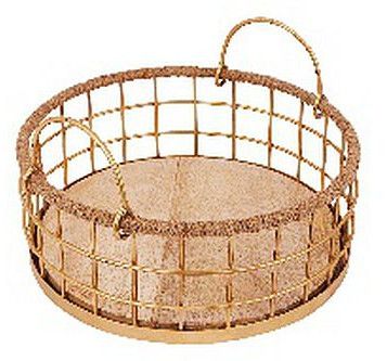 Golden Round Metal Fruit Basket