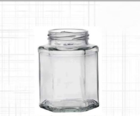 400ml Hexa Glass Jar, Color : Transparent for Spice Storage