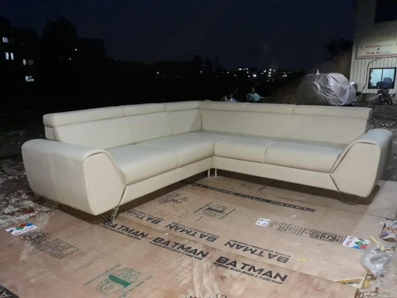 Designer L Shape White Sofa