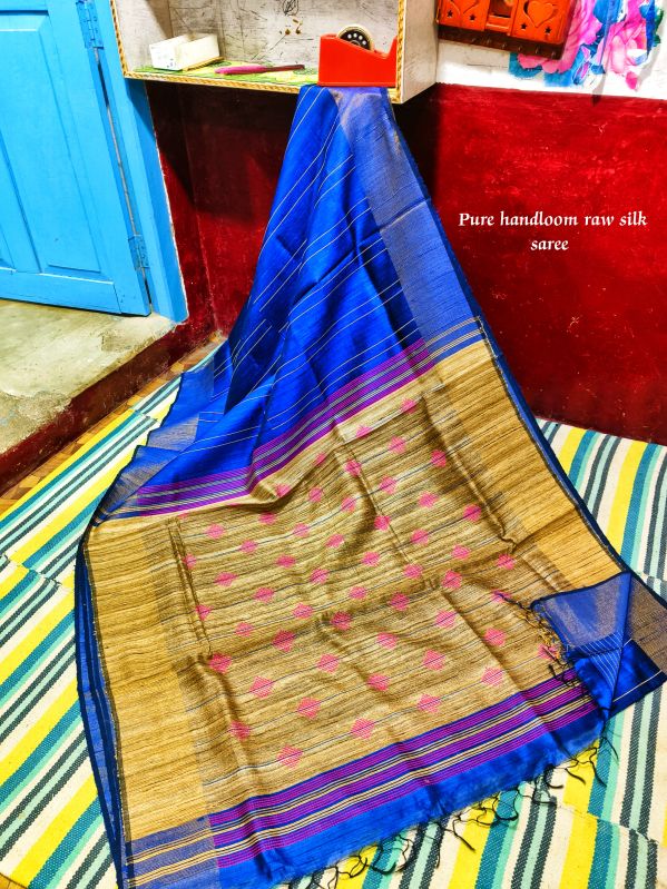 Pure Dupion Raw Silk Handloom Saree