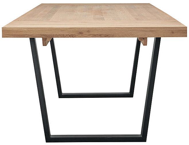 Calia Extendable Oak Wood Metal Dining Table