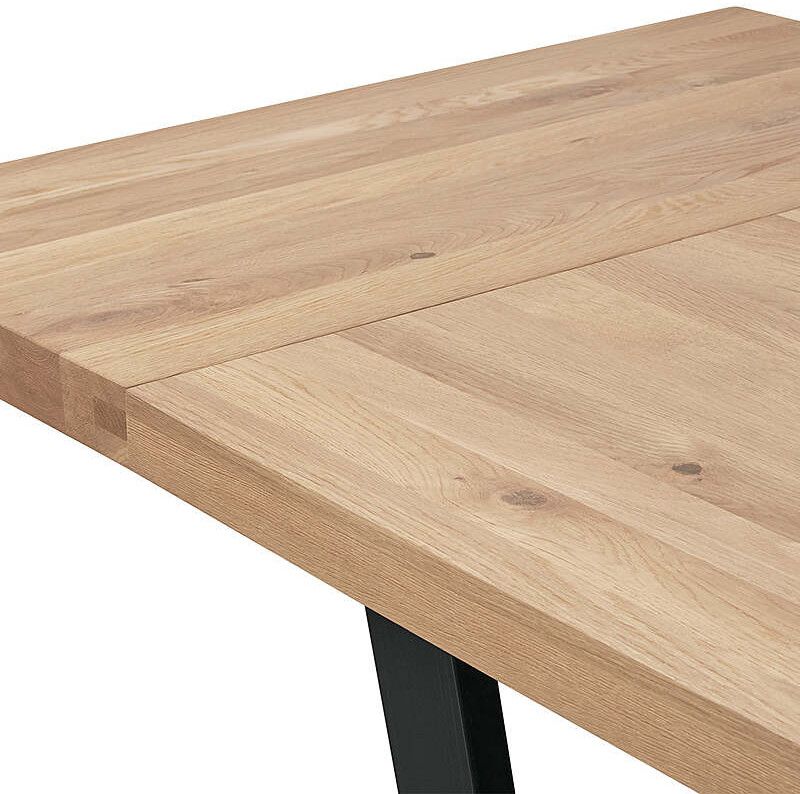 Calia Extendable Oak Wood Metal Dining Table