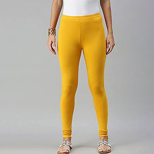 Ladies Yellow Cotton Leggings