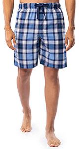 Mens Checked Cotton Shorts, Color : Blue XL, XXL