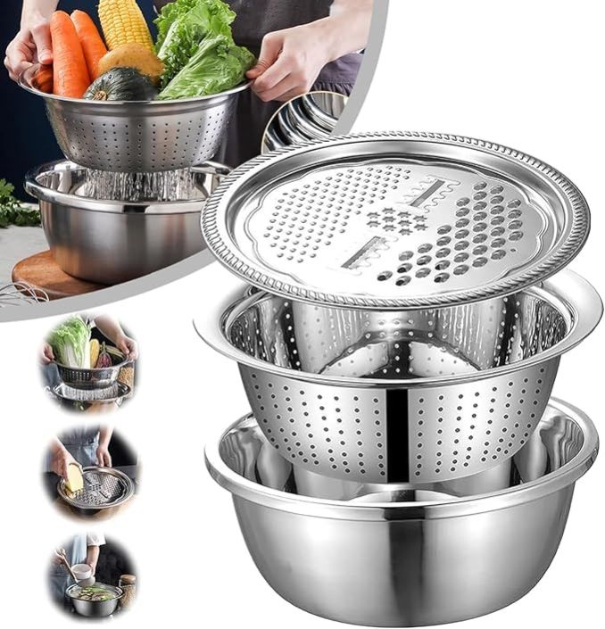 3 in 1 Multi Steel Bowl Set