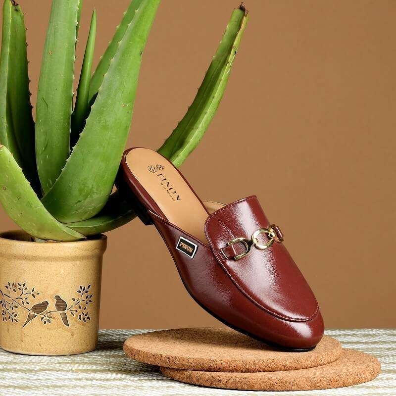 Women Maroon Ballerina Flat Feet Shoes