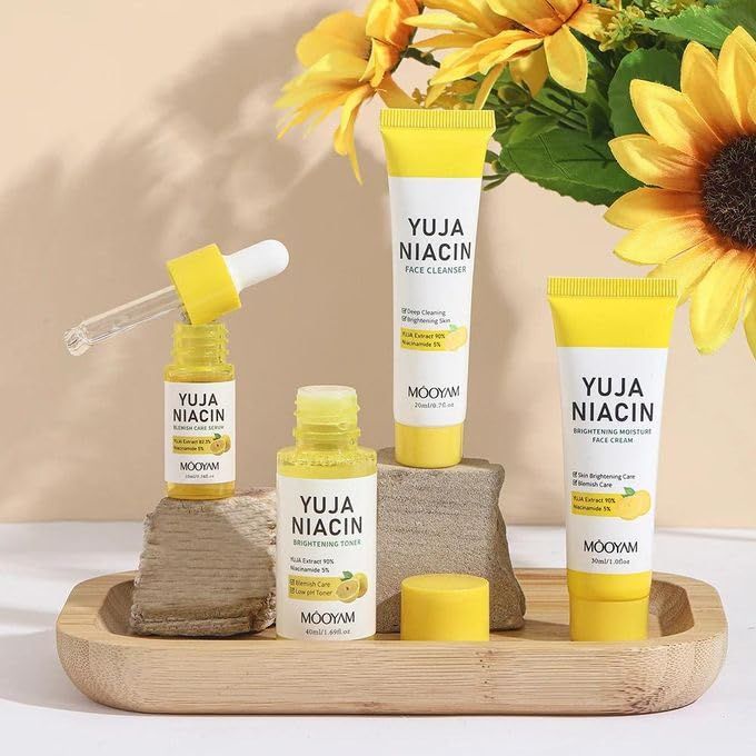 Mooyam Yuja Niacin Trial Kit , Brightening &AMP;AMP; Pore-Refining Korean Skincare for Radiant Glow