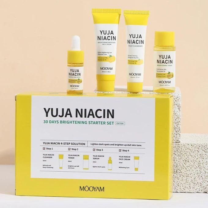 Mooyam Yuja Niacin Trial Kit , Brightening &AMP;AMP; Pore-Refining Korean Skincare for Radiant Glow