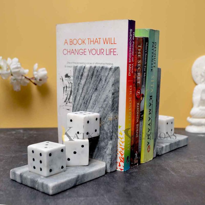 Marble Dice Bookends