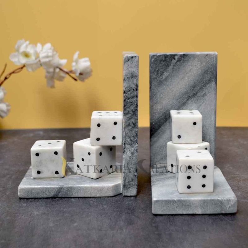 Marble Dice Bookends