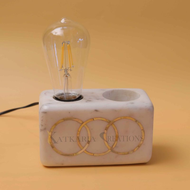 Marble Table Lamp With Pen Holder