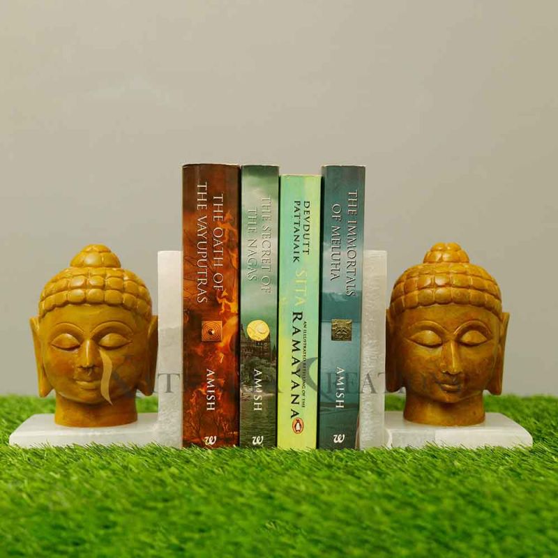 Marble Buddha Bookends