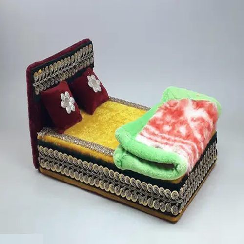 Fabric Voguish Puja Bed, Color : Multicolor for Religious