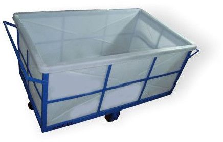 Metal & Plastic Polished Rotary Box Trolley, Color : Blue, White
