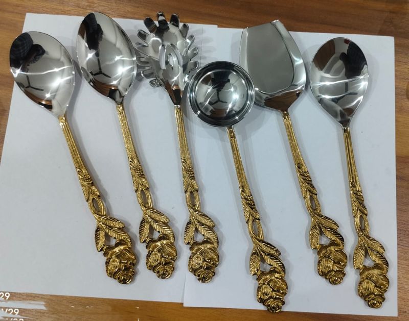 Chic Gold Plated Stainless Steel Spoons – Stylish Luxury Dining Cutlery